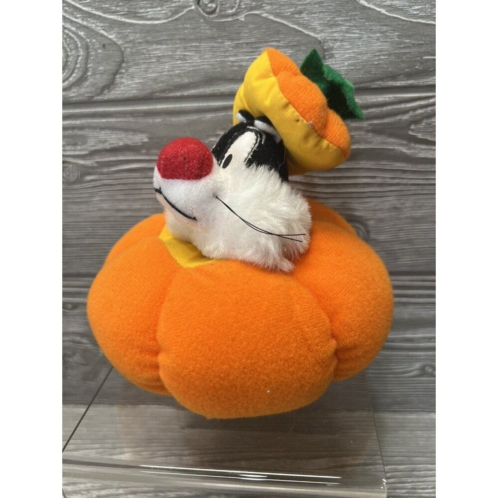 Vintage 1997 Ace Looney Tunes Sylvester Cat Plush In Pumpkin 6 Inch Halloween 5”